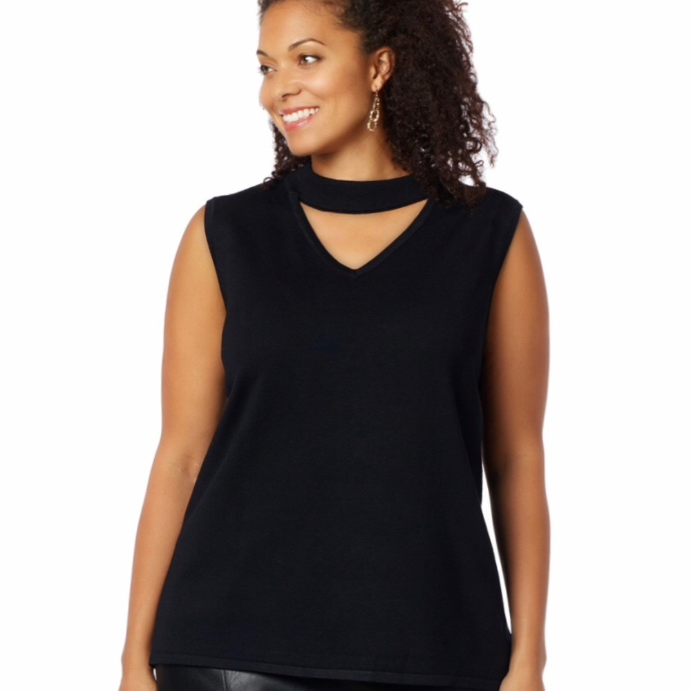 Catherine’s Black Sleeveless Blouse Sz 26/28 3x